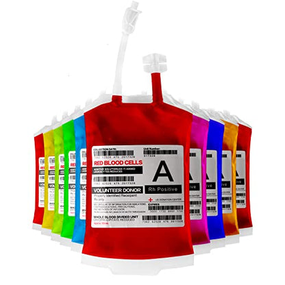 Blood Bag Drinking Pouches 10 Pack | 20 and 50 pack Available | Halloween Party Favors