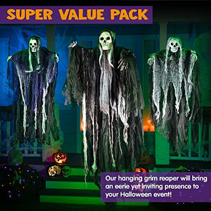 Hanging Grim Reapers Halloween Decorations | 3 Pack