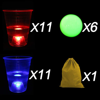 LED Pong Cups and Glow-in-The-Dark Balls | Halloween Party Games