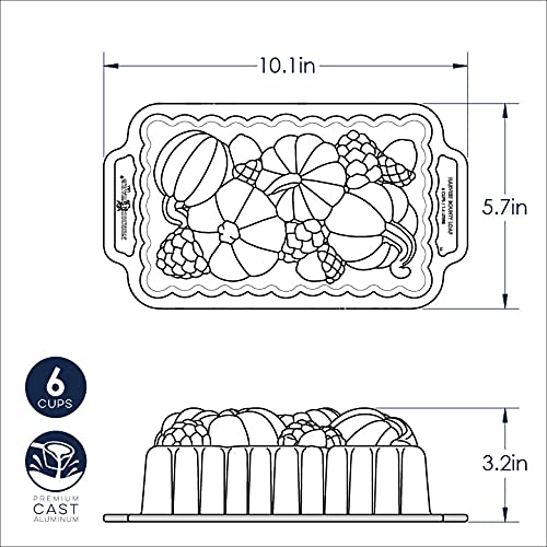 Nordic Ware Harvest Bounty Nonstick Loaf Pan | Durable Cast Aluminum Bread Pan