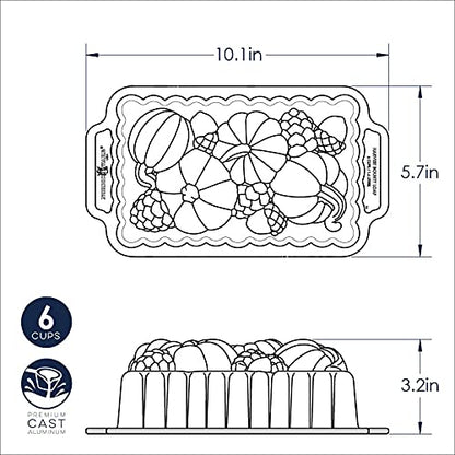 Nordic Ware Harvest Bounty Nonstick Loaf Pan | Durable Cast Aluminum Bread Pan