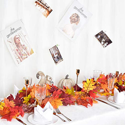 5.9 Ft Artificial Maple Leaf Garland - 2 pack  | Available in various colors | Thanksgiving Decorations