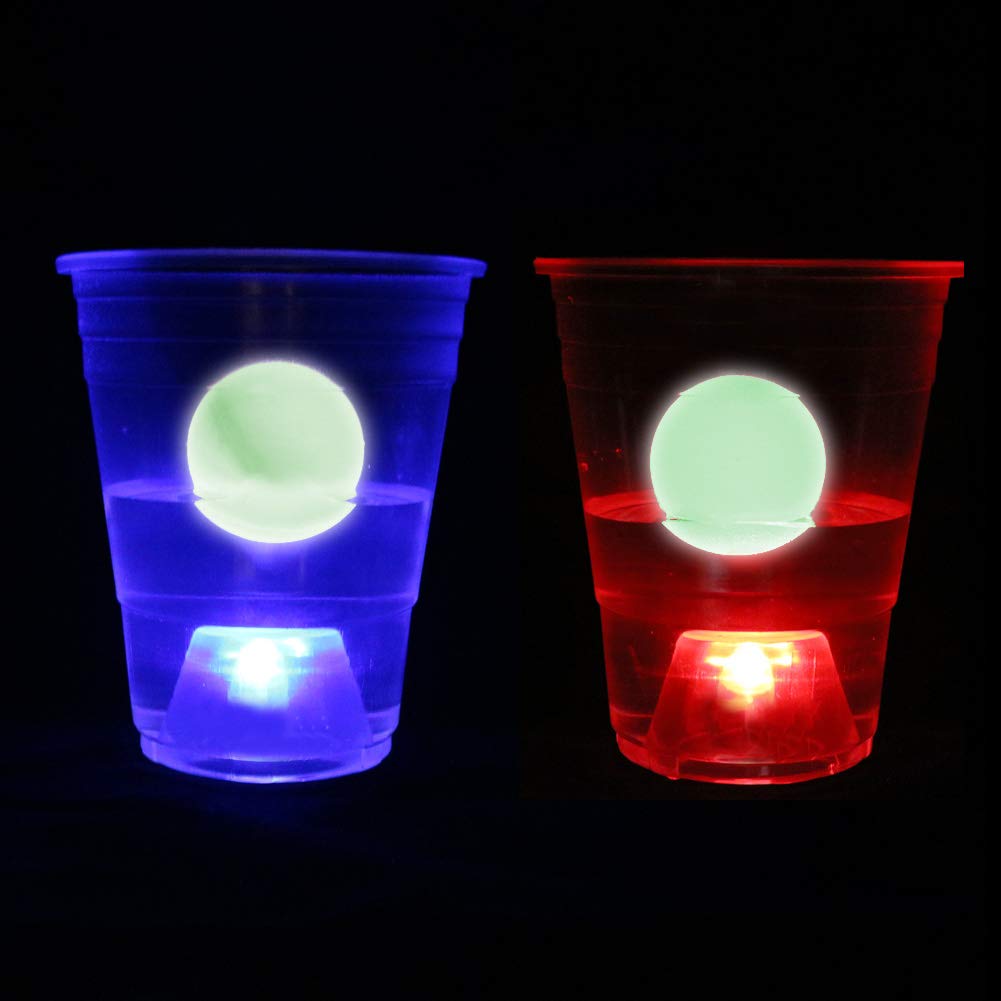 LED Pong Cups and Glow-in-The-Dark Balls | Halloween Party Games