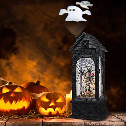 Halloween Ghost Projection Snow Globe Lantern with 6-Hour Timer | Halloween Decorations