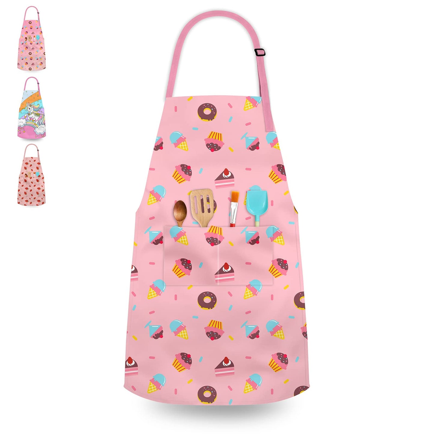 Cupcakes and Sprinkles Holiday Helper Baking Apron with Pockets for Kids | Available in different designs