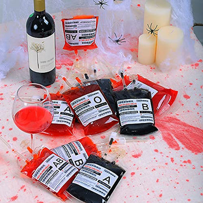 Blood Bag Drinking Pouches 10 Pack | 20 and 50 pack Available | Halloween Party Favors