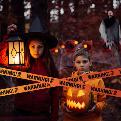 "Warning", "Enter If You Dare", "Haunted Keep Out" 3 Pcs Halloween Fright Tape | Size 3in x 90ft | Halloween Party Decorations