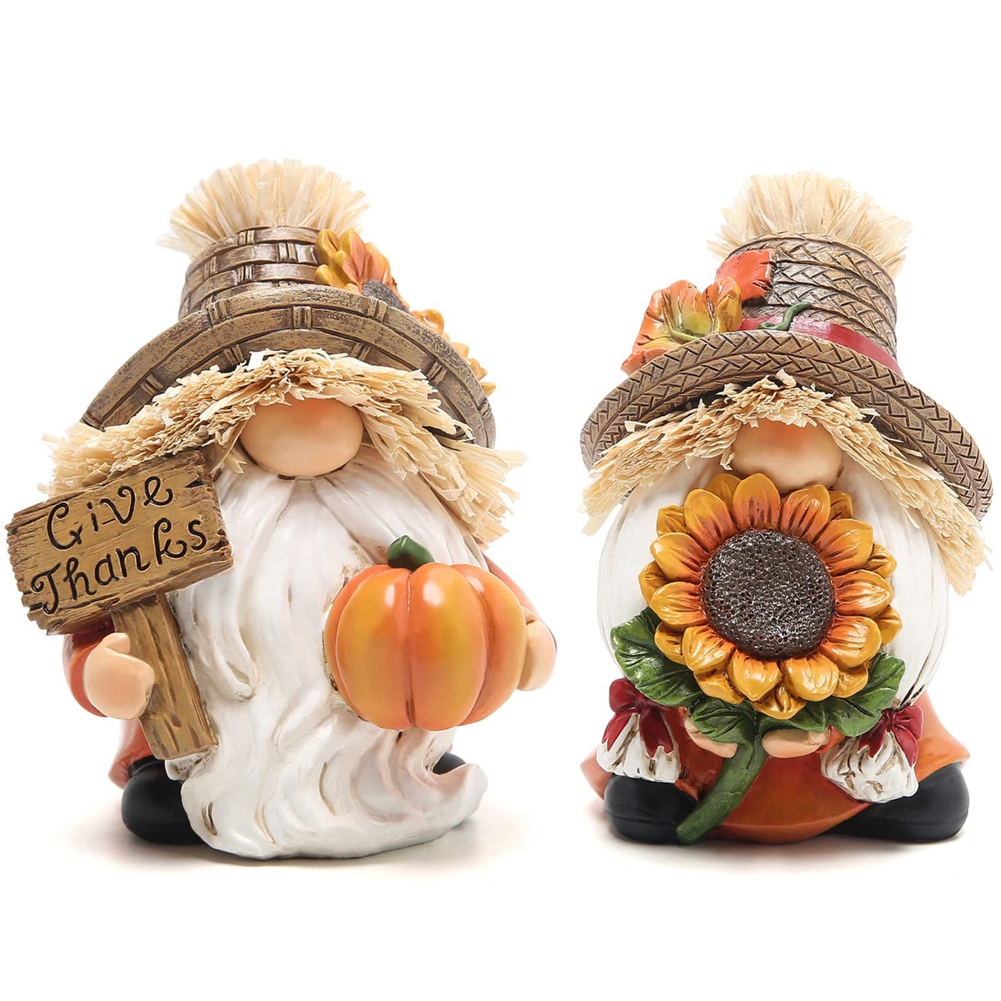 2pcs Handmade Thanksgiving Pumpkin Gnomes | Fall Decorations | Size 3.5in x 4in | Available in various designs