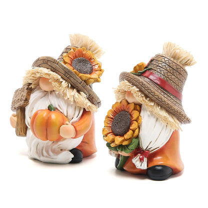 2pcs Handmade Thanksgiving Pumpkin Gnomes | Fall Decorations | Size 3.5in x 4in | Available in various designs