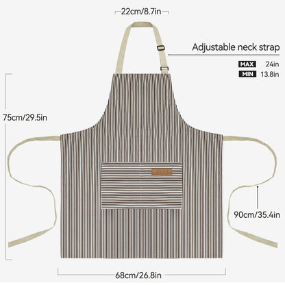 Adjustable Striped Kitchen Cooking Apron with Pockets - 2 pack | Available in various designs| Thanksgiving Aprons