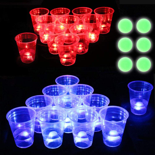 LED Pong Cups and Glow-in-The-Dark Balls | Halloween Party Games