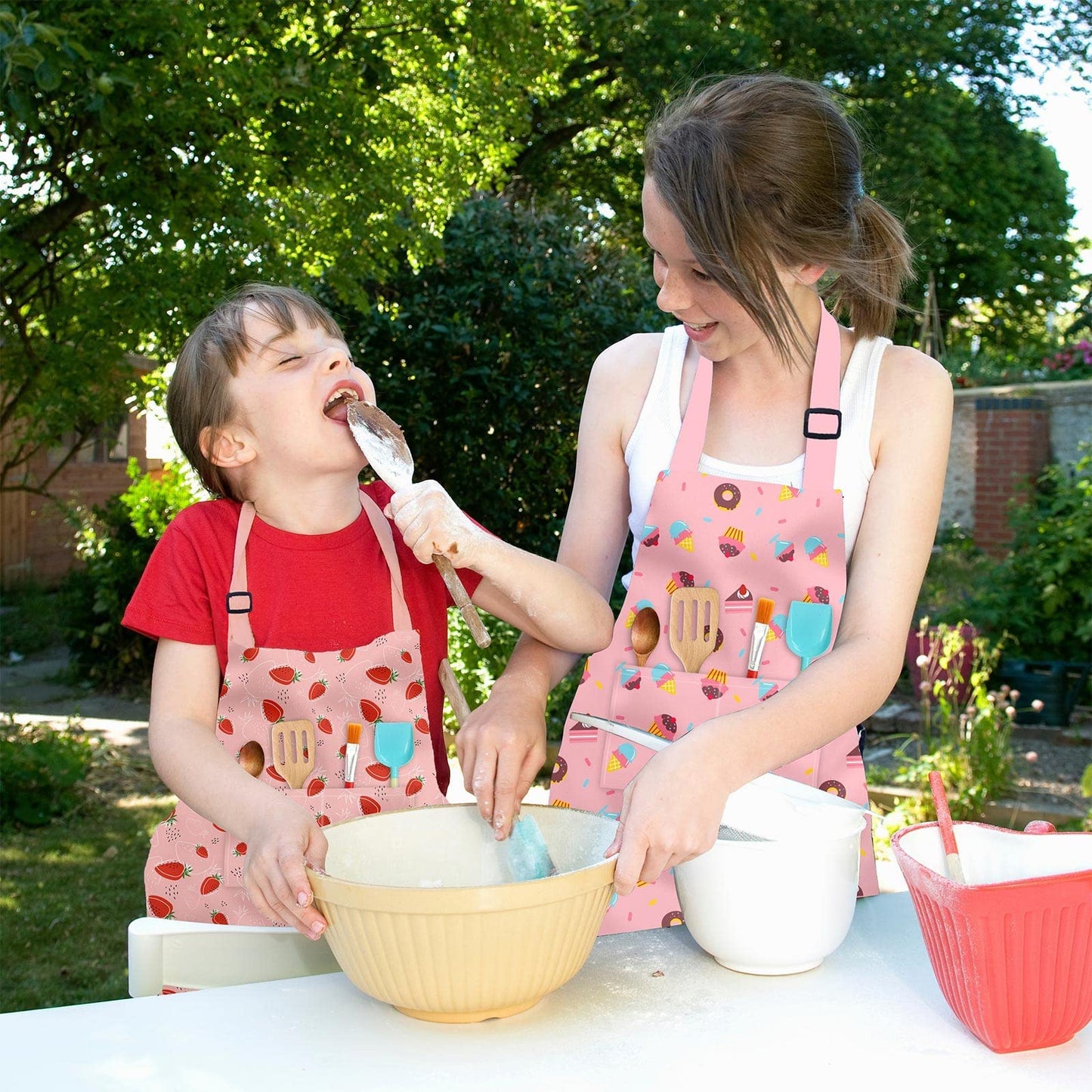 Cupcakes and Sprinkles Holiday Helper Baking Apron with Pockets for Kids | Available in different designs