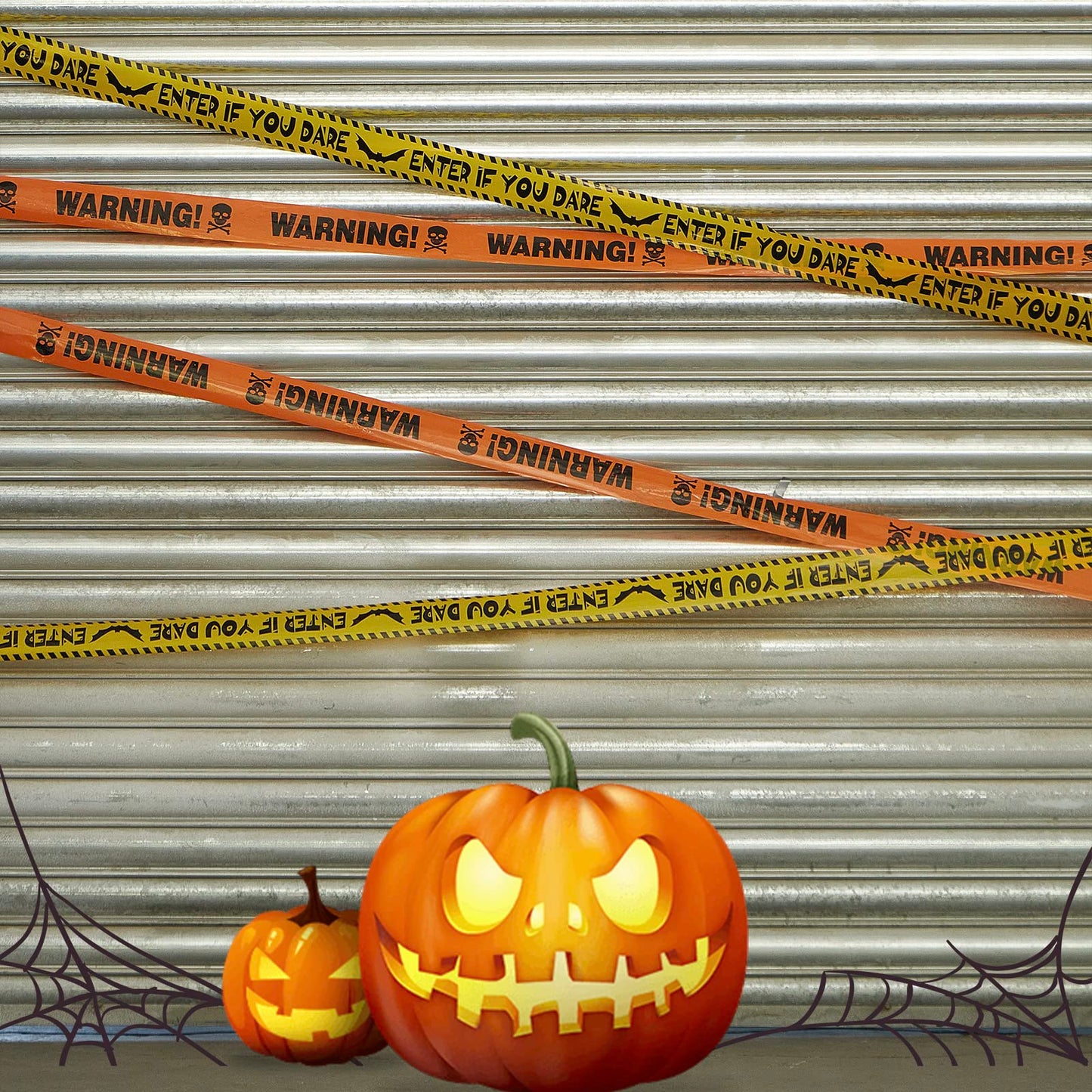 "Warning", "Enter If You Dare", "Haunted Keep Out" 3 Pcs Halloween Fright Tape | Size 3in x 90ft | Halloween Party Decorations