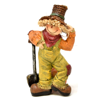 Scarecrow with Straw Hat Figurines & Pumpkin Thanksgiving Decor | Fall Home Decorations