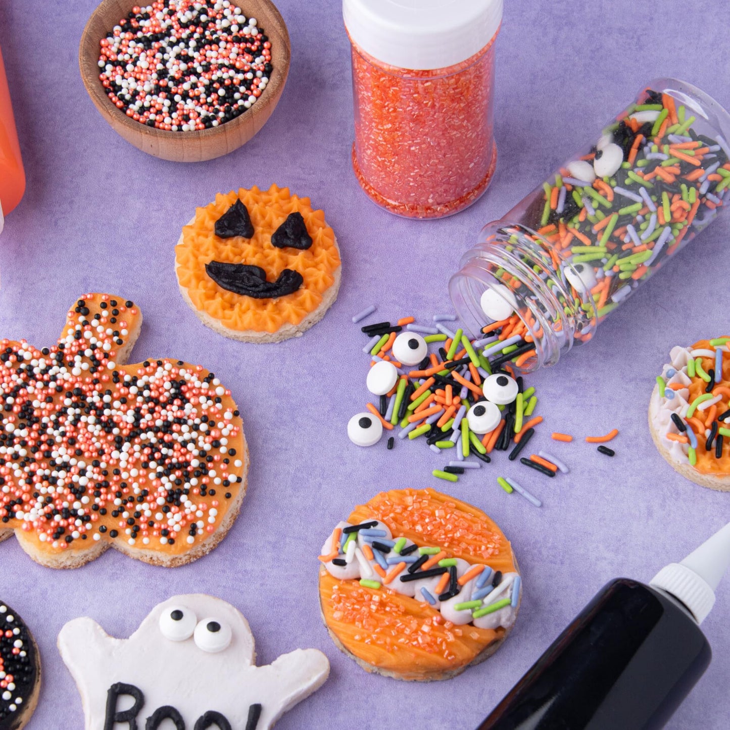 Halloween Baking & Desserts Sprinkles Mix | Eyeballs, Pumpkins, Bats and more | 4 Pack, 10.90 ounces