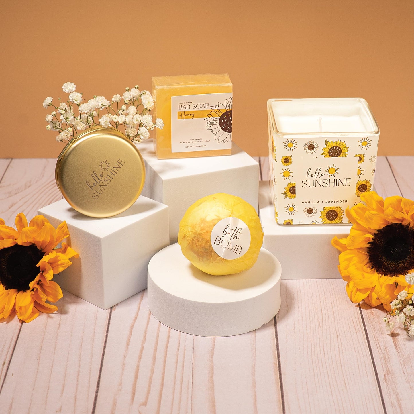 The Love Crate Co Sunflower Gift Box - 15 pcs | Thanksgiving Gifts For Hosts