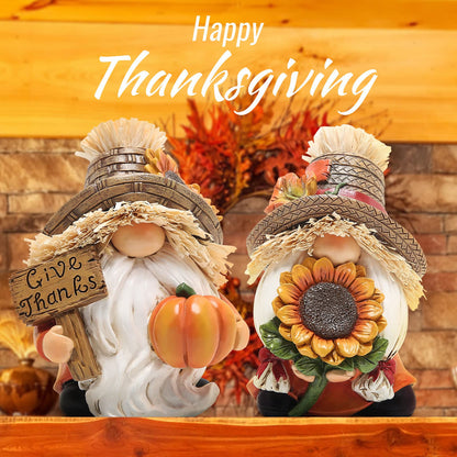 2pcs Handmade Thanksgiving Pumpkin Gnomes | Fall Decorations | Size 3.5in x 4in | Available in various designs