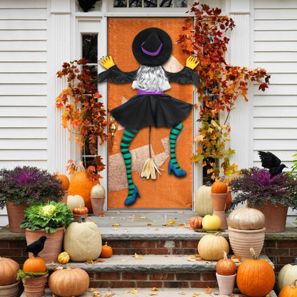 Witch Crashing into Tree | Large Outdoor Halloween Decorations