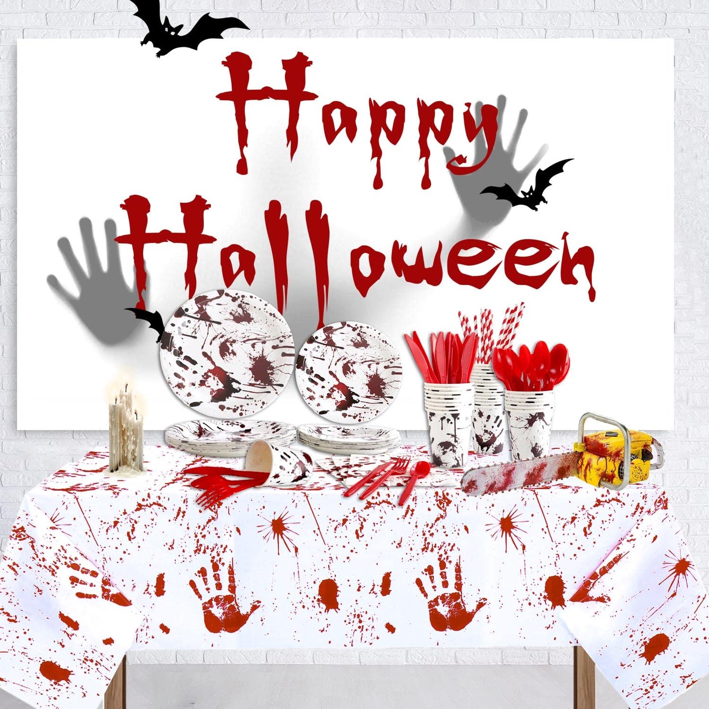 All-In-One Bloody Halloween Party Pack | Halloween Party Supplies | Serves 20 Guests