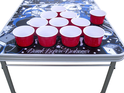 Bones Portable Pong Table with Cup Holes | Halloween Party Games