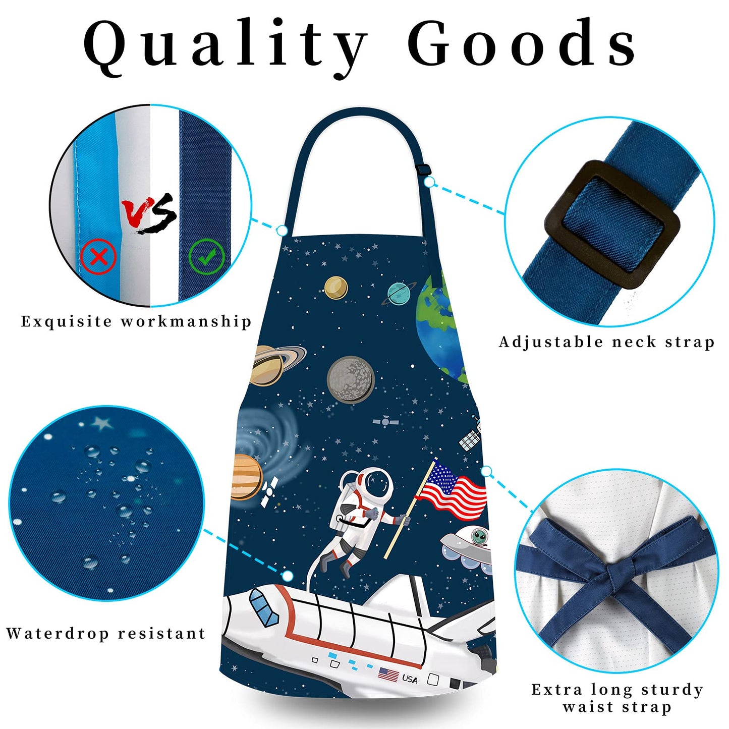 Astronaut and Rocket Ship Adjustable Kids Apron | Available in 3 designs