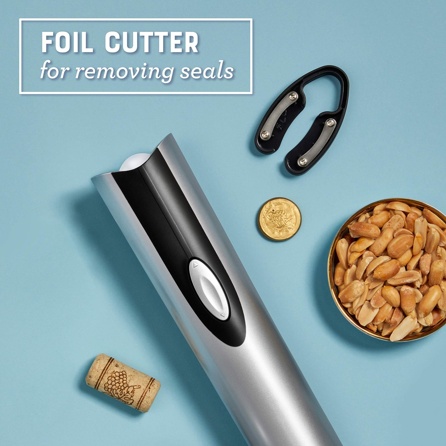 Oster Cordless Electric Wine Bottle Opener with Foil Cutter | Thanksgiving Gifts For Host