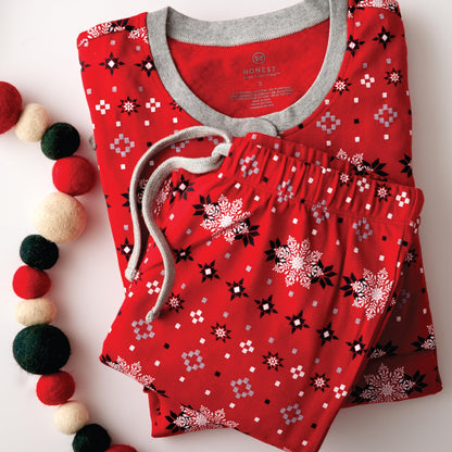 Family Matching Holiday Pajamas and Pet Bandana | Organic Cotton | Available in various prints and colors