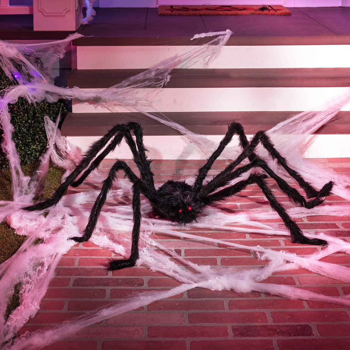 Scary Giant Spider with Beady Red Eyes | 5 Ft. Halloween Outdoor Decorations