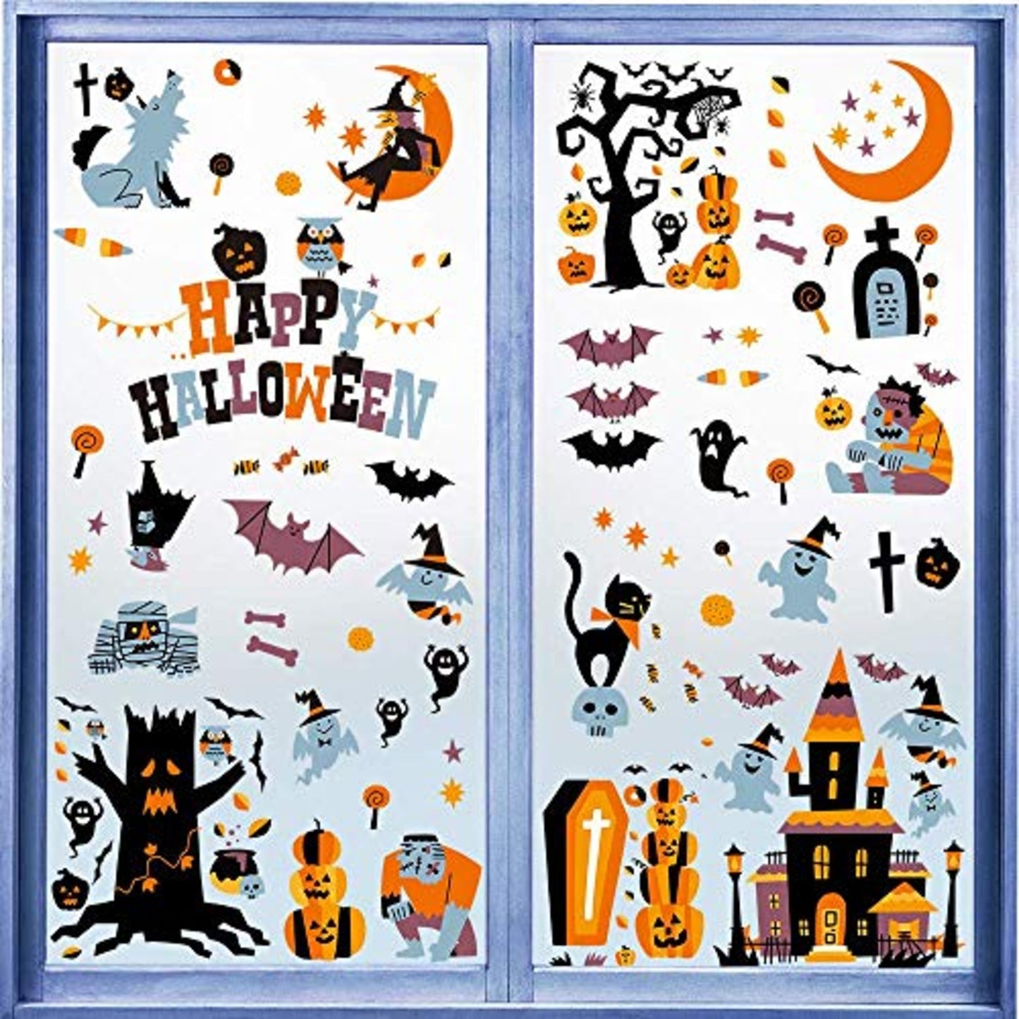 Halloween Window Stickers | 146pcs