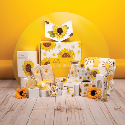 The Love Crate Co Sunflower Gift Box - 15 pcs | Thanksgiving Gifts For Hosts